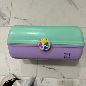 Caboodles On the Go Girl Seafoam over Lavendar Makeup Carrying Case Retro 80's
